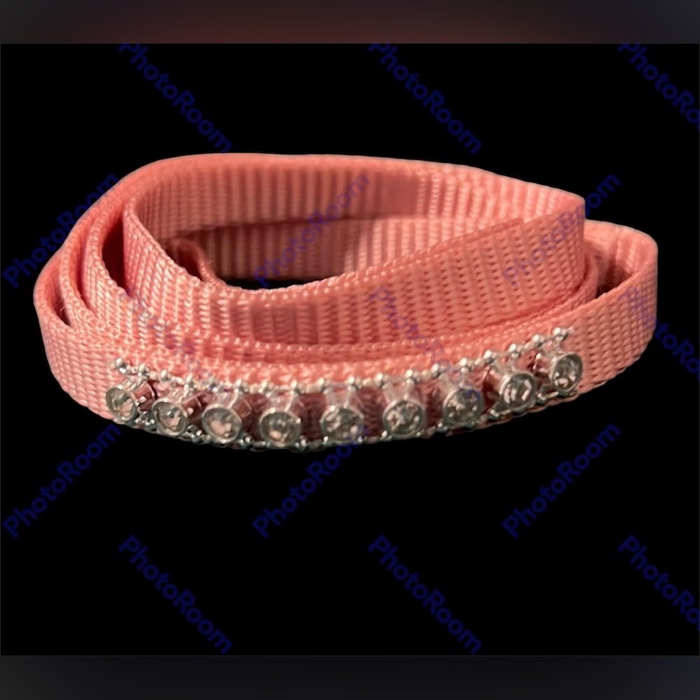 🐶 4’ Pink Dog Leash | Lightly Bedazzled Near Collar Hook